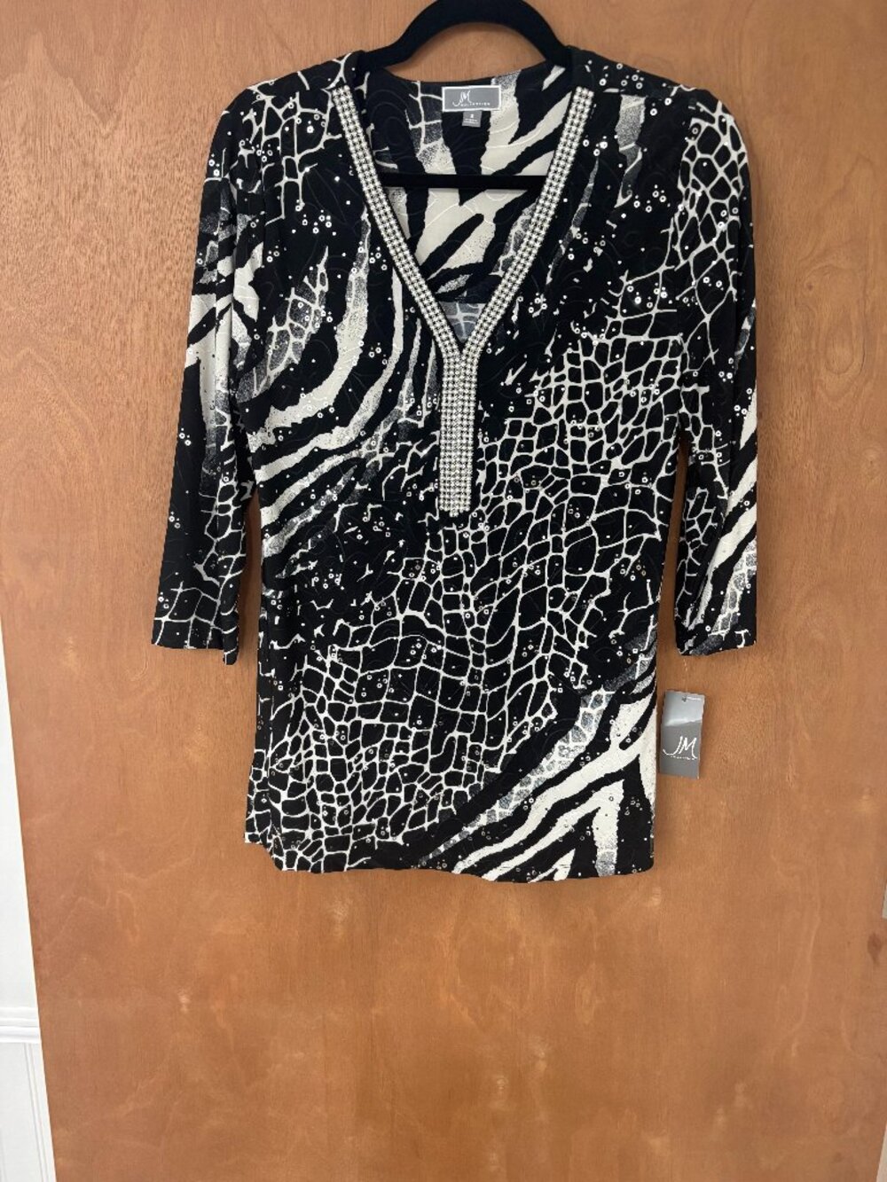 JM Collection Women's Embellished Top Size S Blouse